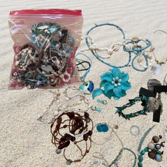 Mermaidcore Jewelry Bundle – Blue & Shell Mix – Necklaces, Bracelets, Rings - Picture 1 of 8